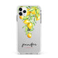 Personalised Lemons Drop Apple iPhone 11 Pro Max in Silver with White Impact Case