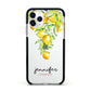 Personalised Lemons Drop Apple iPhone 11 Pro in Silver with Black Impact Case
