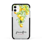 Personalised Lemons Drop Apple iPhone 11 in White with Black Impact Case
