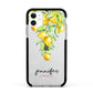 Personalised Lemons Drop Apple iPhone 11 in White with Black Impact Case