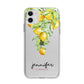 Personalised Lemons Drop Apple iPhone 11 in White with Bumper Case