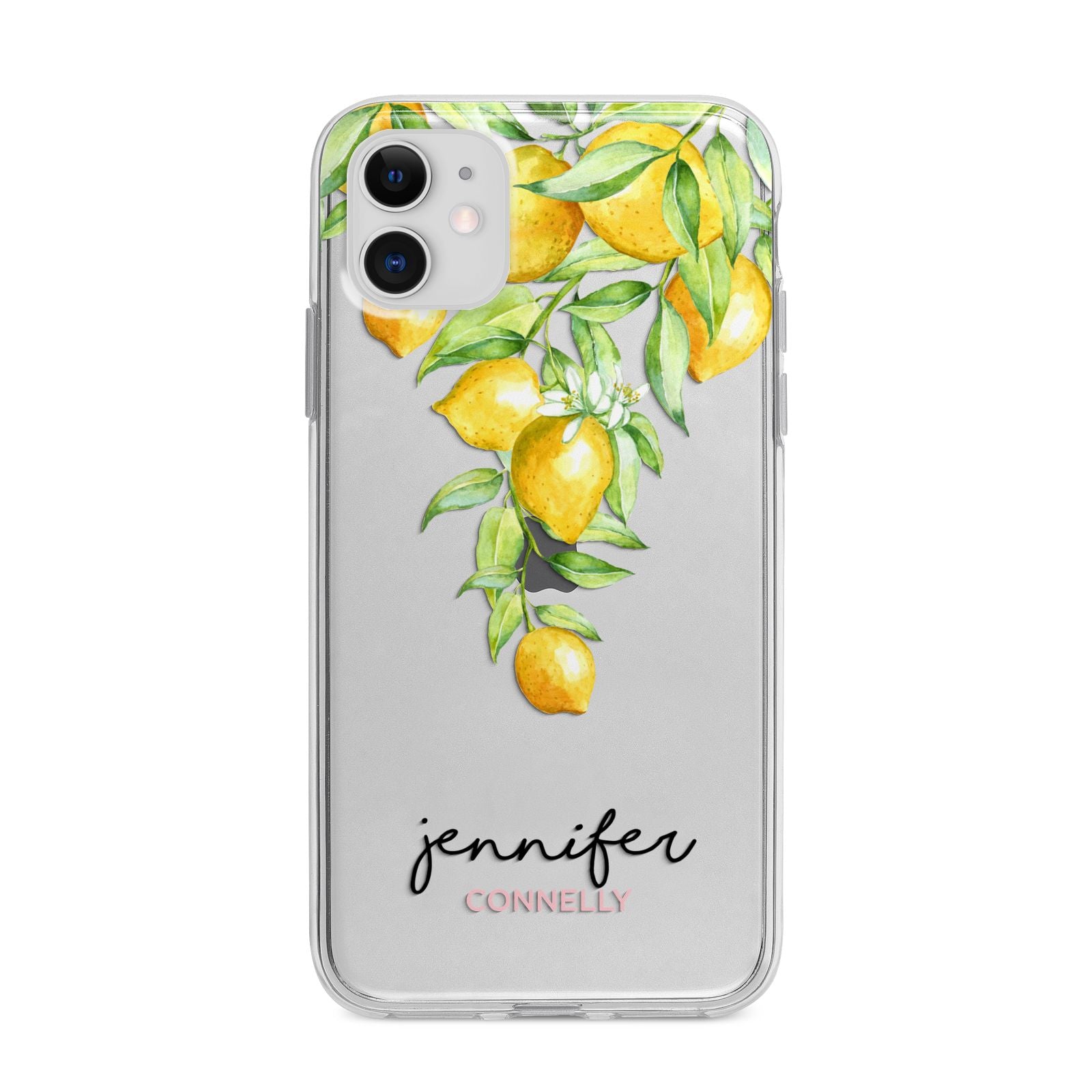 Personalised Lemons Drop Apple iPhone 11 in White with Bumper Case