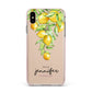 Personalised Lemons Drop Apple iPhone Xs Max Impact Case Pink Edge on Gold Phone