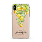 Personalised Lemons Drop Apple iPhone Xs Max Impact Case White Edge on Gold Phone