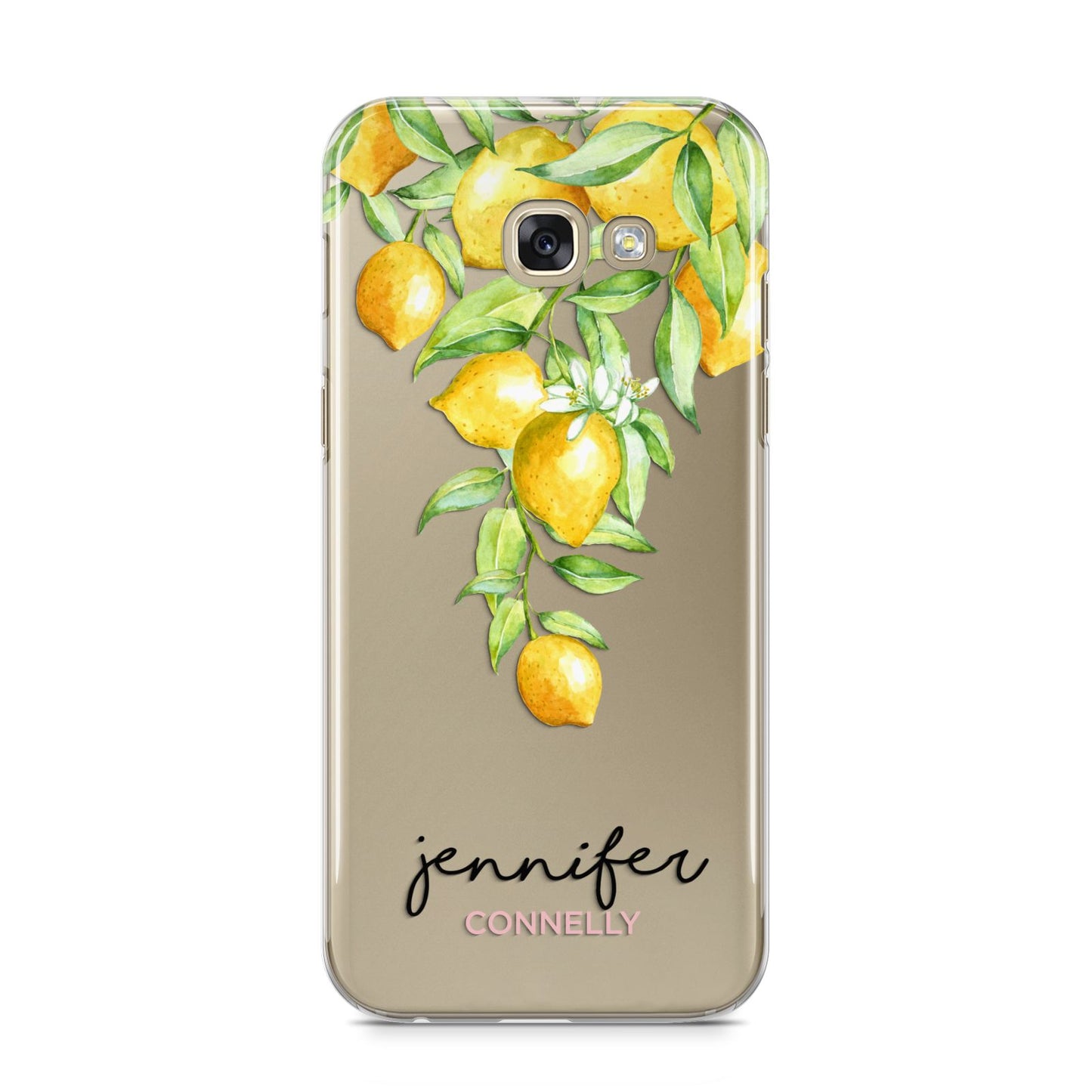 Personalised Lemons Drop Samsung Galaxy A5 2017 Case on gold phone