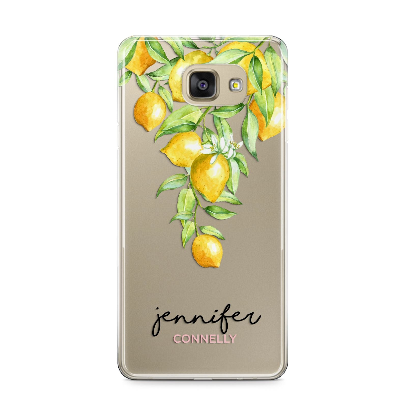 Personalised Lemons Drop Samsung Galaxy A9 2016 Case on gold phone
