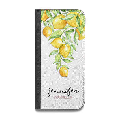 Personalised Lemons Drop Vegan Leather Flip Samsung Case