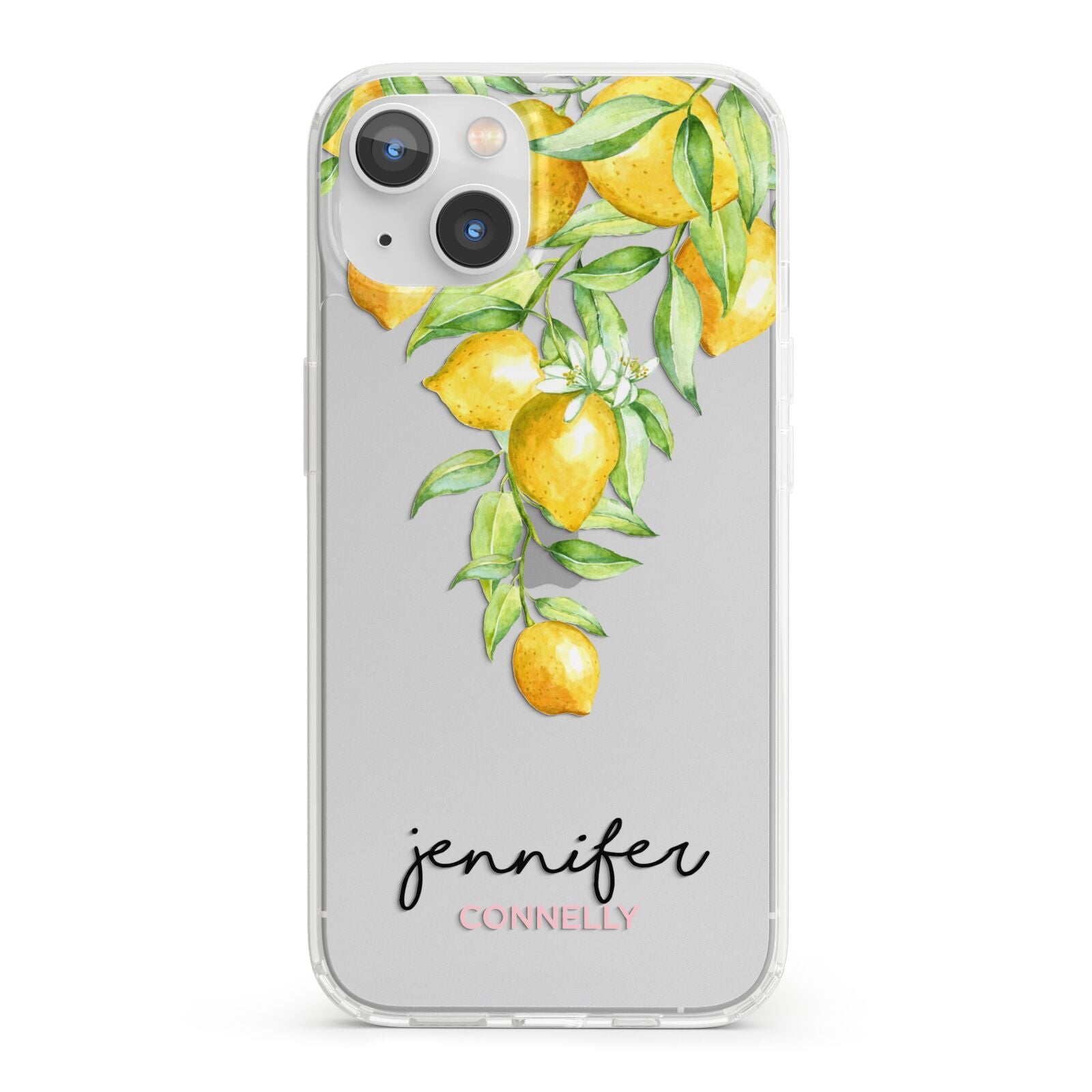 Personalised Lemons Drop iPhone 13 Clear Bumper Case