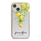 Personalised Lemons Drop iPhone 13 Mini TPU Impact Case with Pink Edges