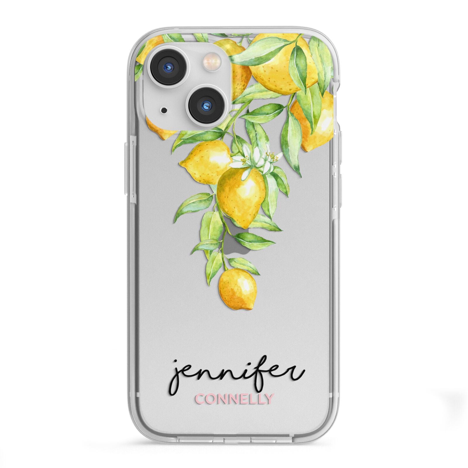 Personalised Lemons Drop iPhone 13 Mini TPU Impact Case with White Edges