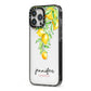 Personalised Lemons Drop iPhone 13 Pro Max Black Impact Case Side Angle on Silver phone