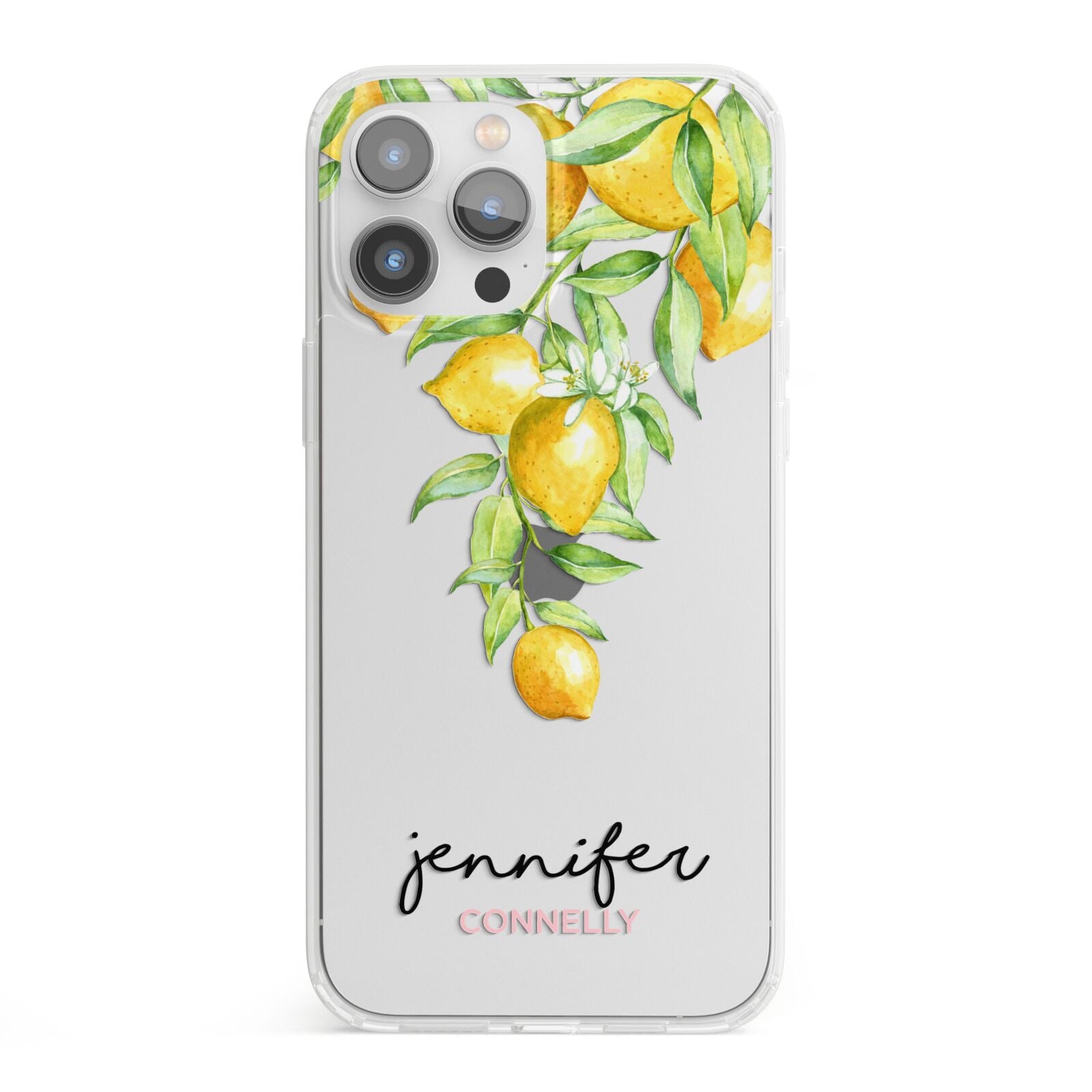 Personalised Lemons Drop iPhone 13 Pro Max Clear Bumper Case
