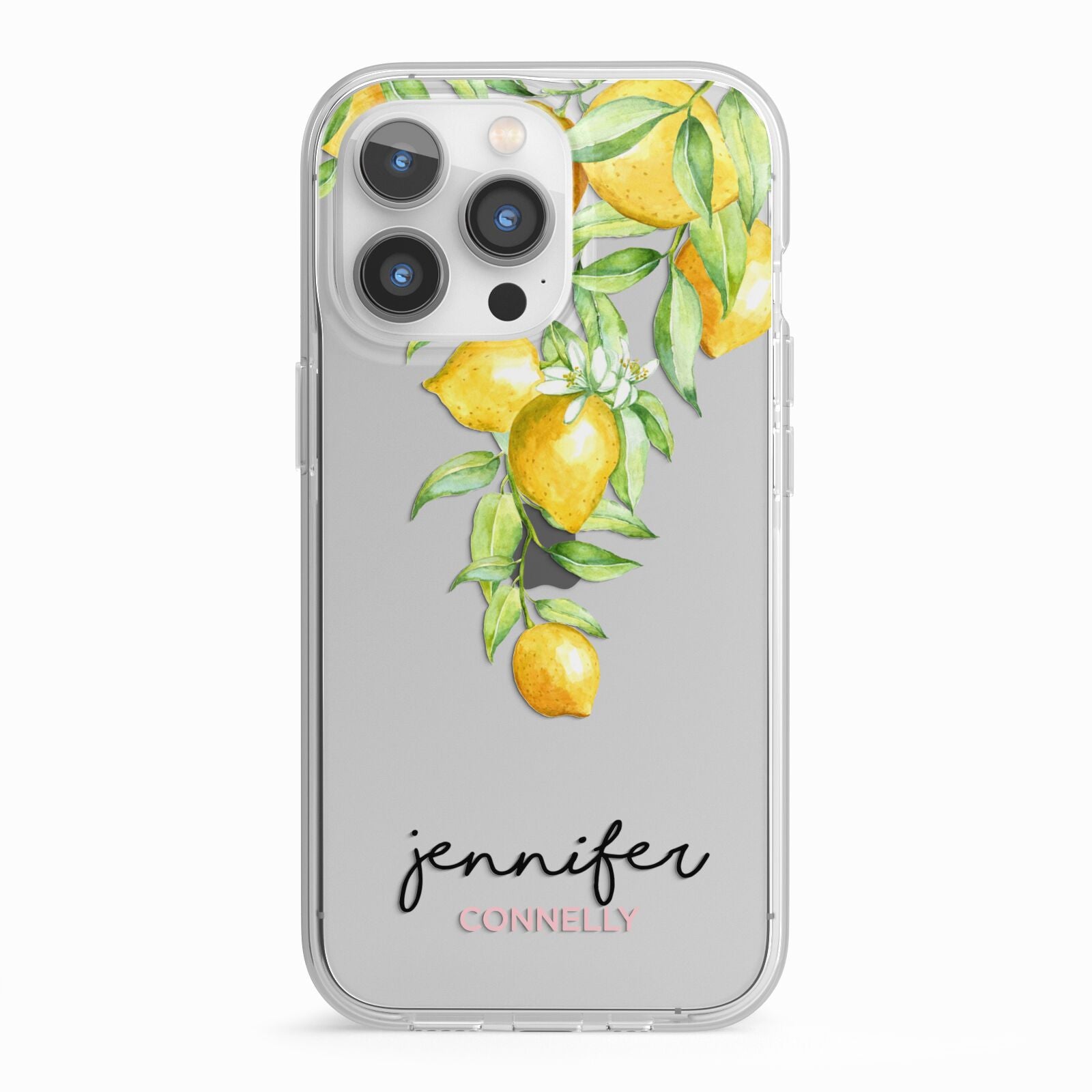 Personalised Lemons Drop iPhone 13 Pro TPU Impact Case with White Edges