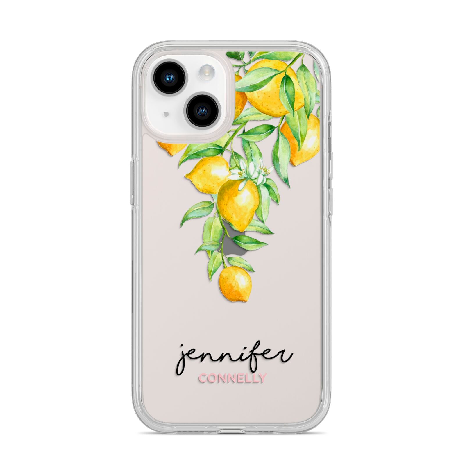 Personalised Lemons Drop iPhone 14 Clear Tough Case Starlight