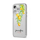 Personalised Lemons Drop iPhone 14 Pro Max Clear Tough Case Silver Angled Image