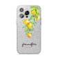 Personalised Lemons Drop iPhone 14 Pro Max Glitter Tough Case Silver