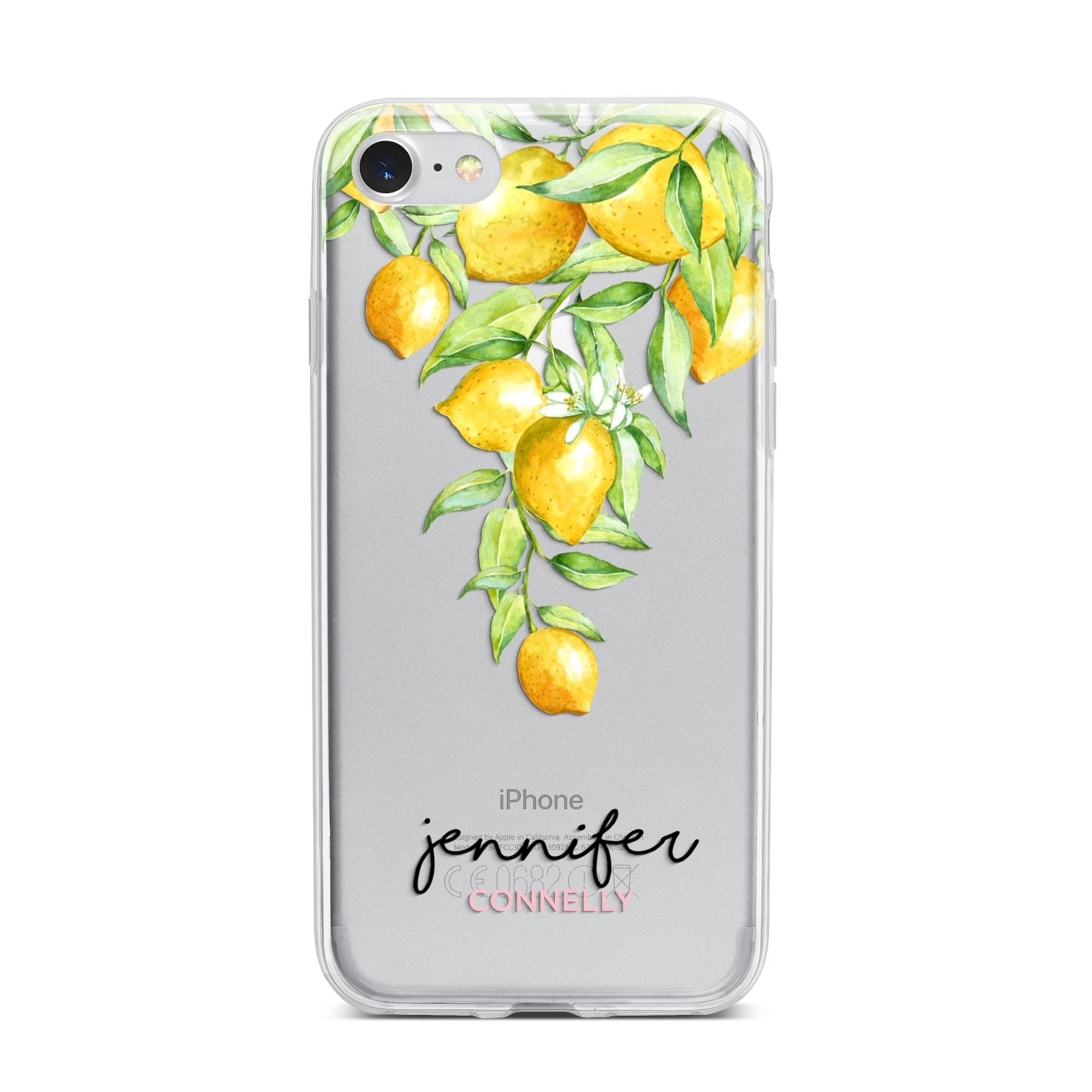 Personalised Lemons Drop iPhone 7 Bumper Case on Silver iPhone