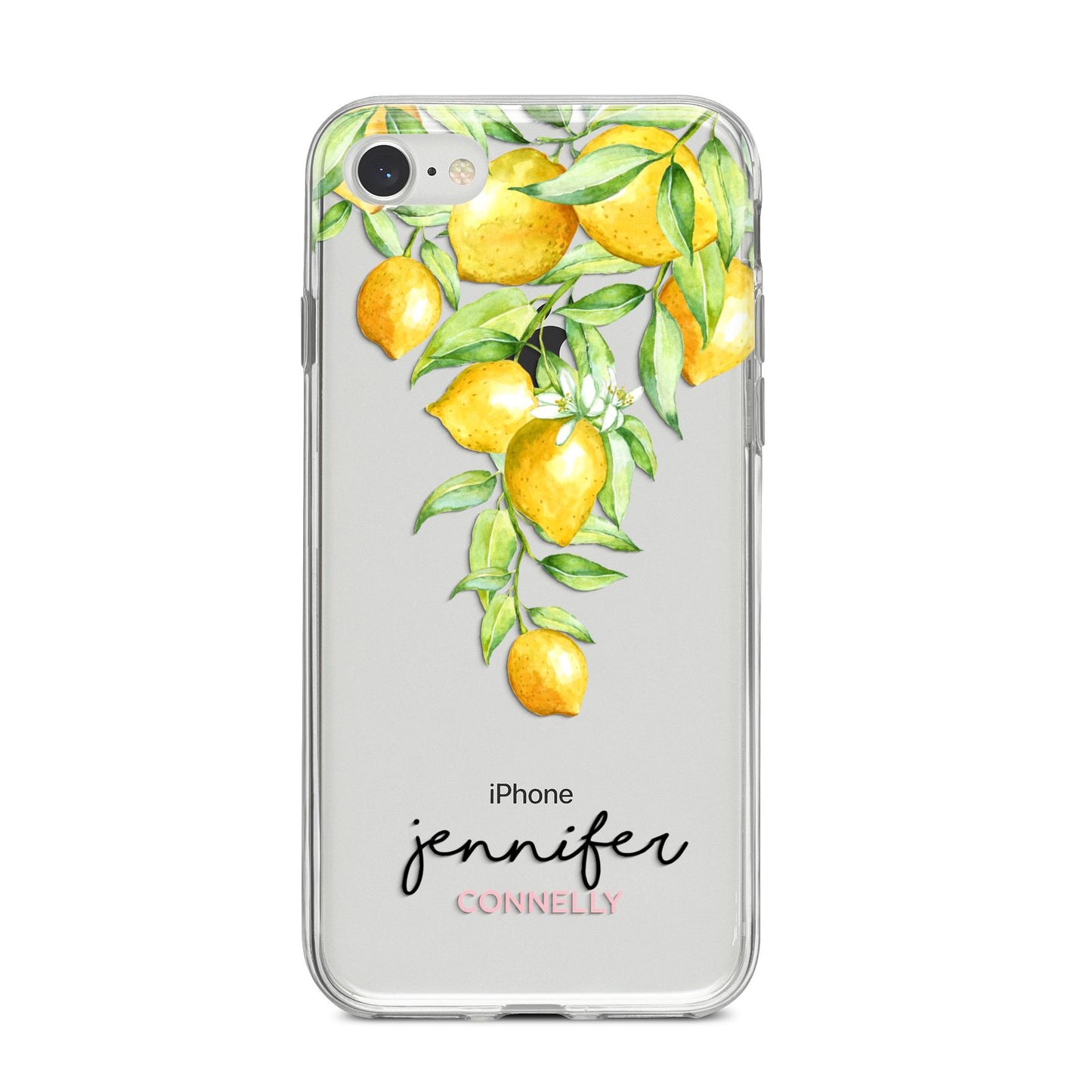 Personalised Lemons Drop iPhone 8 Bumper Case on Silver iPhone