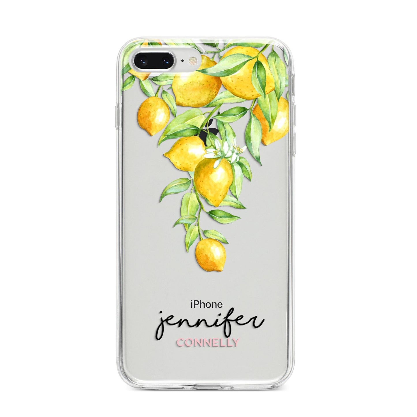 Personalised Lemons Drop iPhone 8 Plus Bumper Case on Silver iPhone