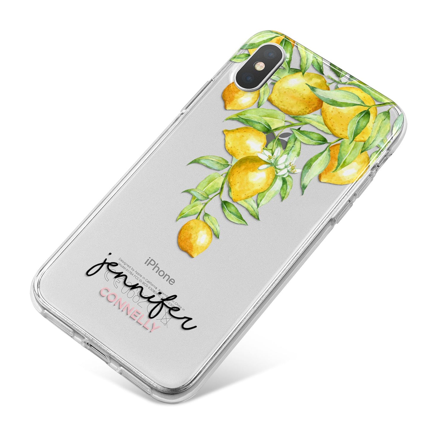 Personalised Lemons Drop iPhone X Bumper Case on Silver iPhone