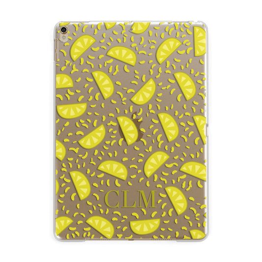 Personalised Lemons Initials Clear Apple iPad Gold Case