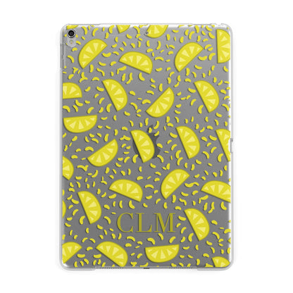 Personalised Lemons Initials Clear Apple iPad Silver Case