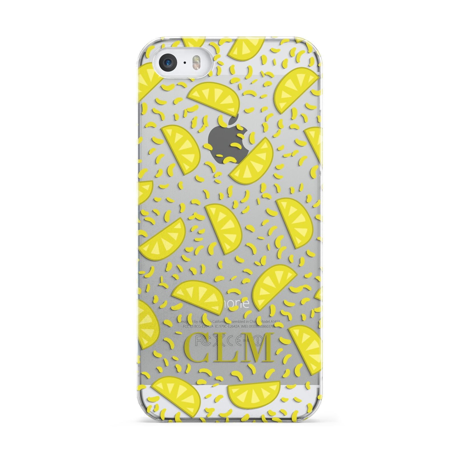 Personalised Lemons Initials Clear Apple iPhone 5 Case