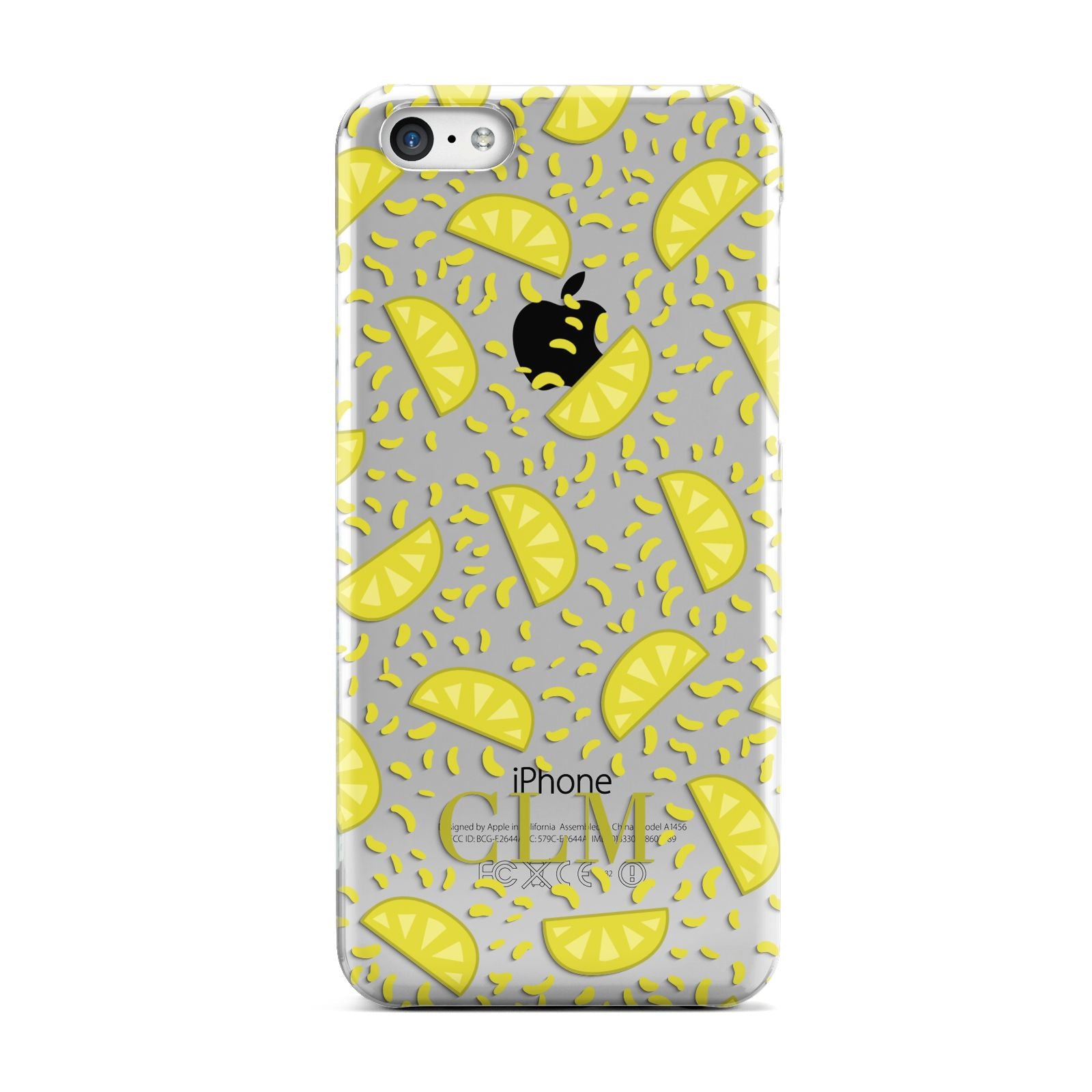 Personalised Lemons Initials Clear Apple iPhone 5c Case