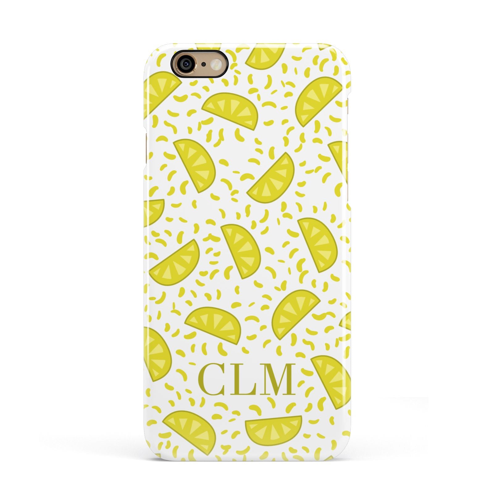 Personalised Lemons Initials Clear Apple iPhone 6 3D Snap Case