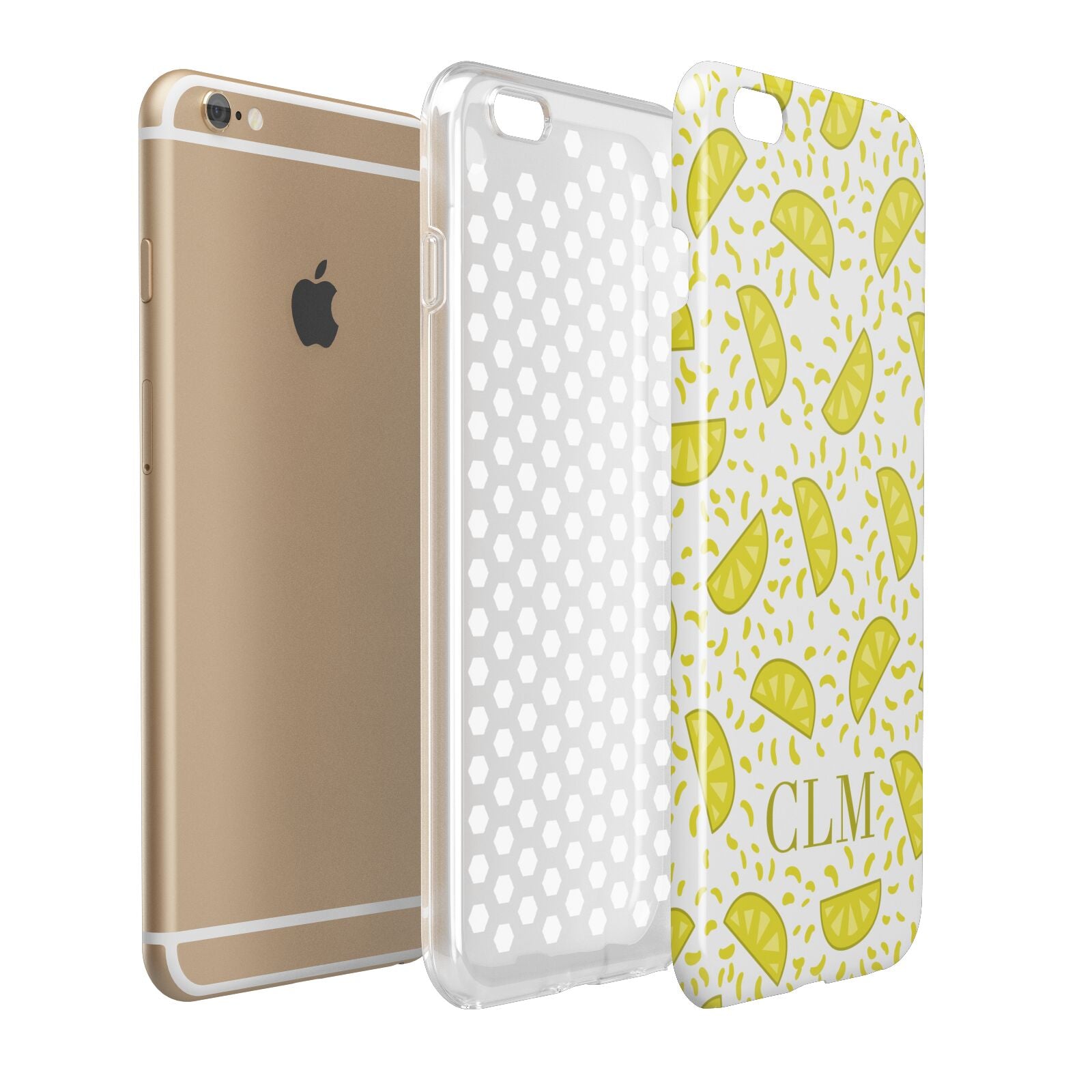 Personalised Lemons Initials Clear Apple iPhone 6 Plus 3D Tough Case Expand Detail Image