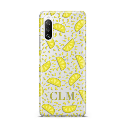 Personalised Lemons Initials Clear Sony Xperia 10 III Case