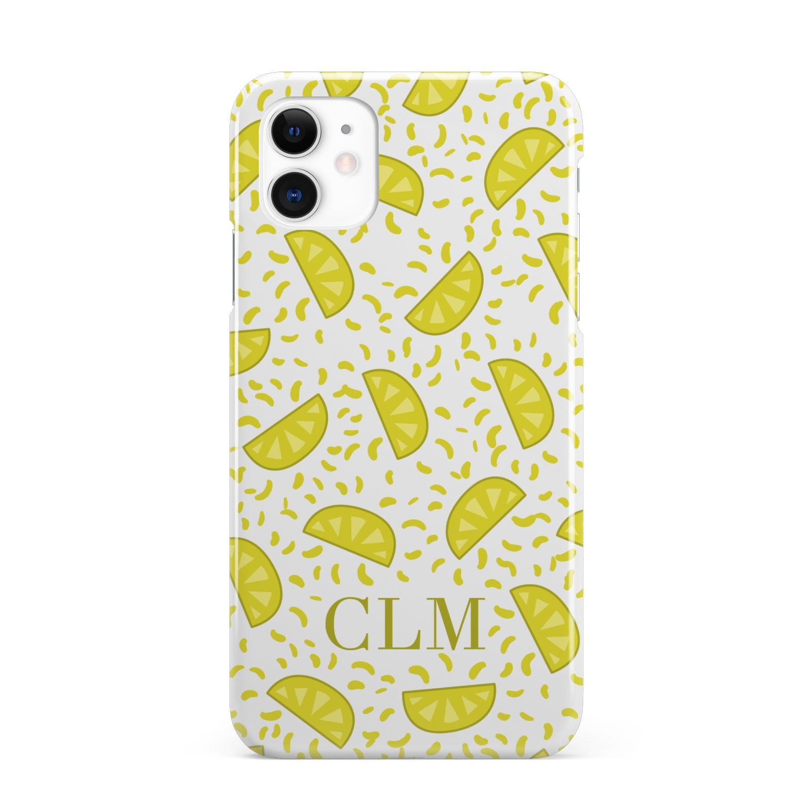 Personalised Lemons Initials Clear iPhone 11 3D Snap Case