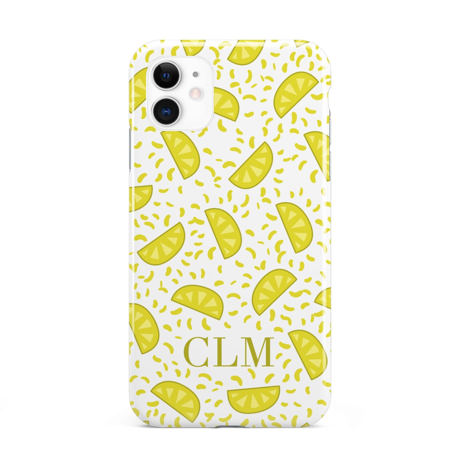 Personalised Lemons Initials Clear iPhone 11 3D Tough Case