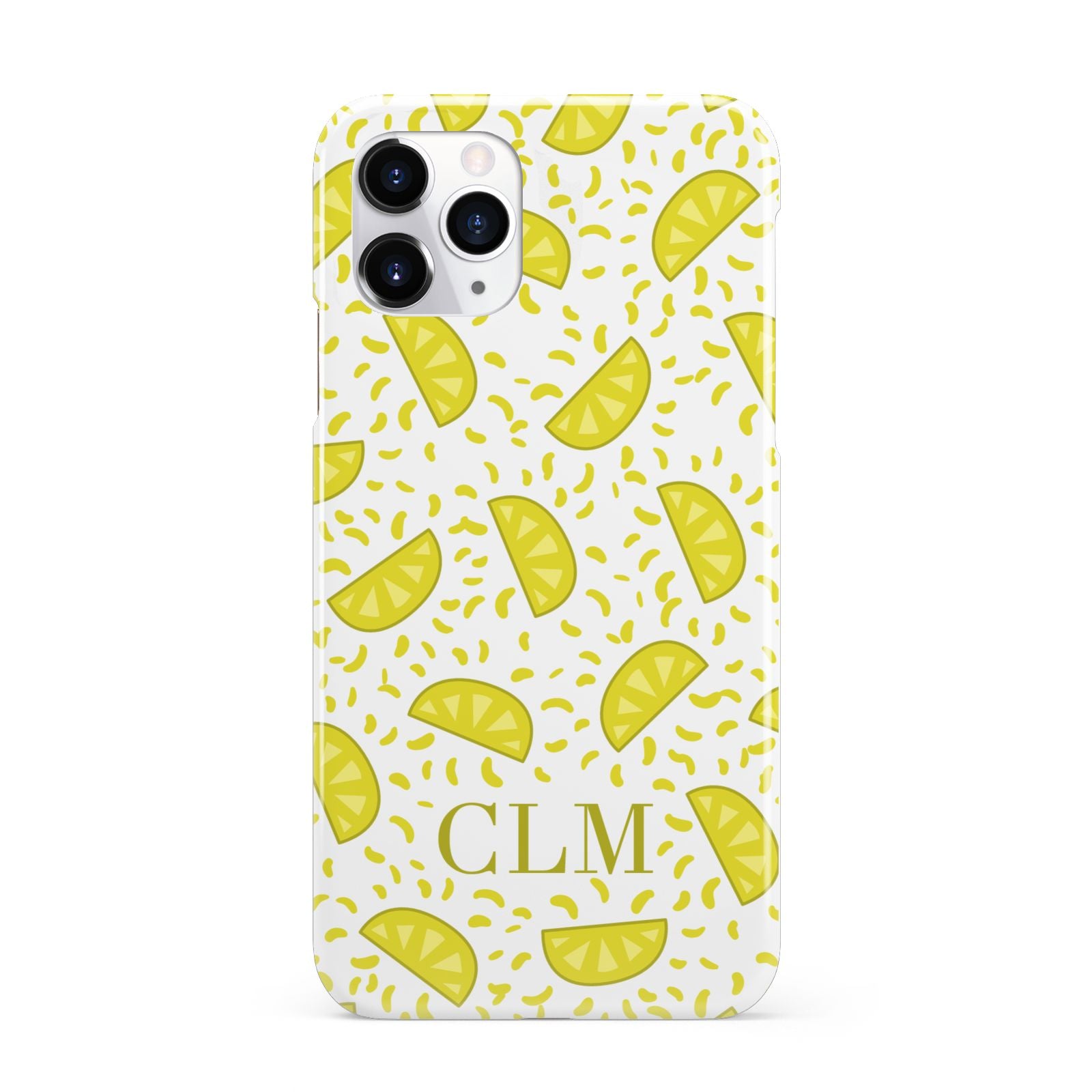 Personalised Lemons Initials Clear iPhone 11 Pro 3D Snap Case