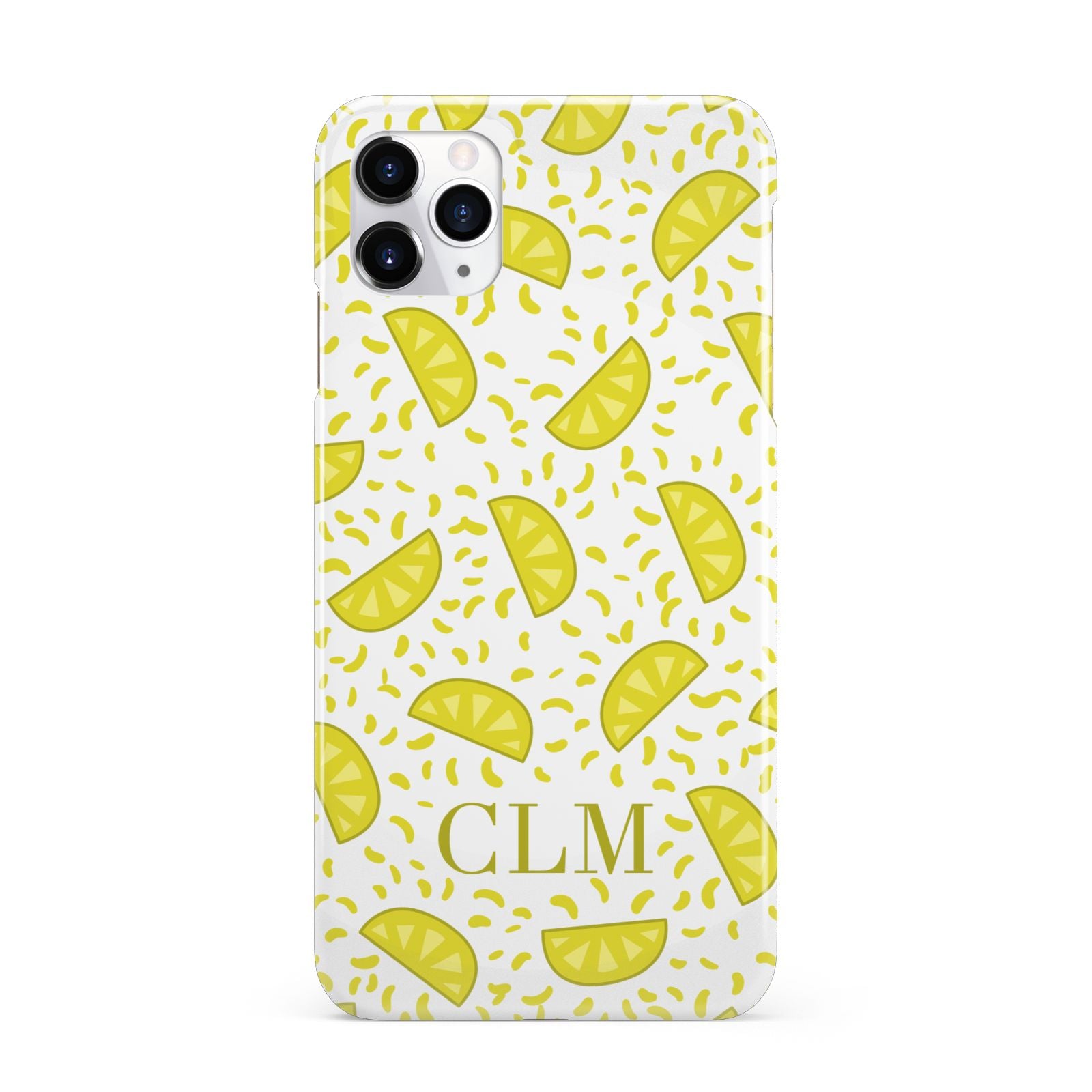 Personalised Lemons Initials Clear iPhone 11 Pro Max 3D Snap Case