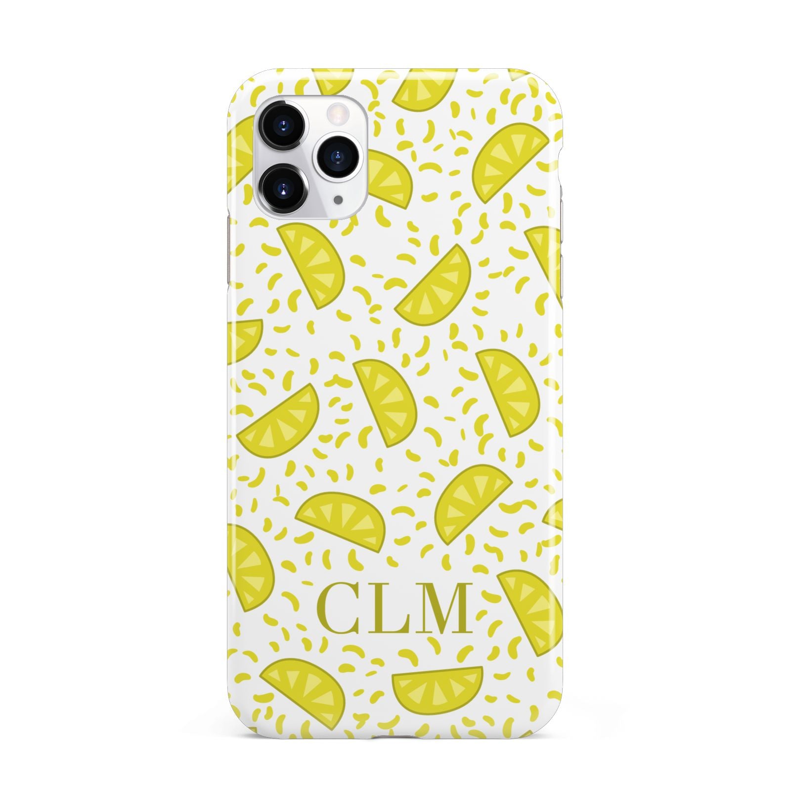 Personalised Lemons Initials Clear iPhone 11 Pro Max 3D Tough Case