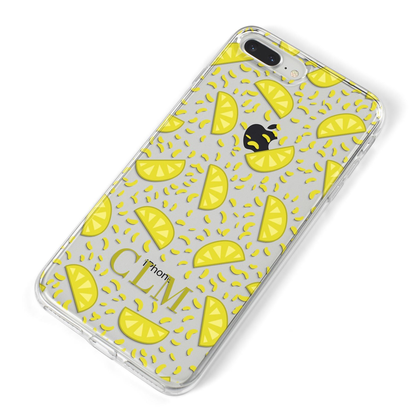 Personalised Lemons Initials Clear iPhone 8 Plus Bumper Case on Silver iPhone Alternative Image