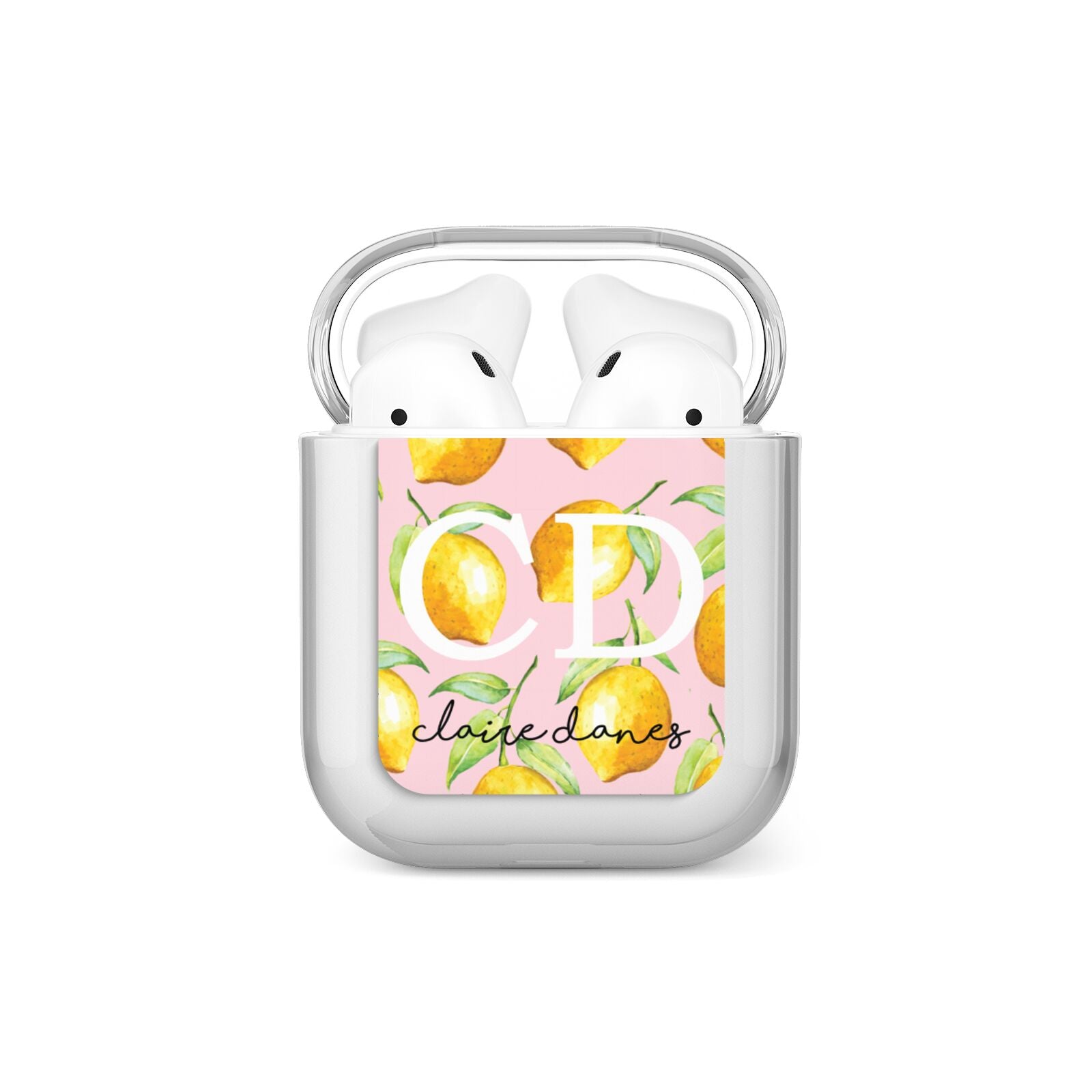 Personalised Lemons Pink AirPods Case