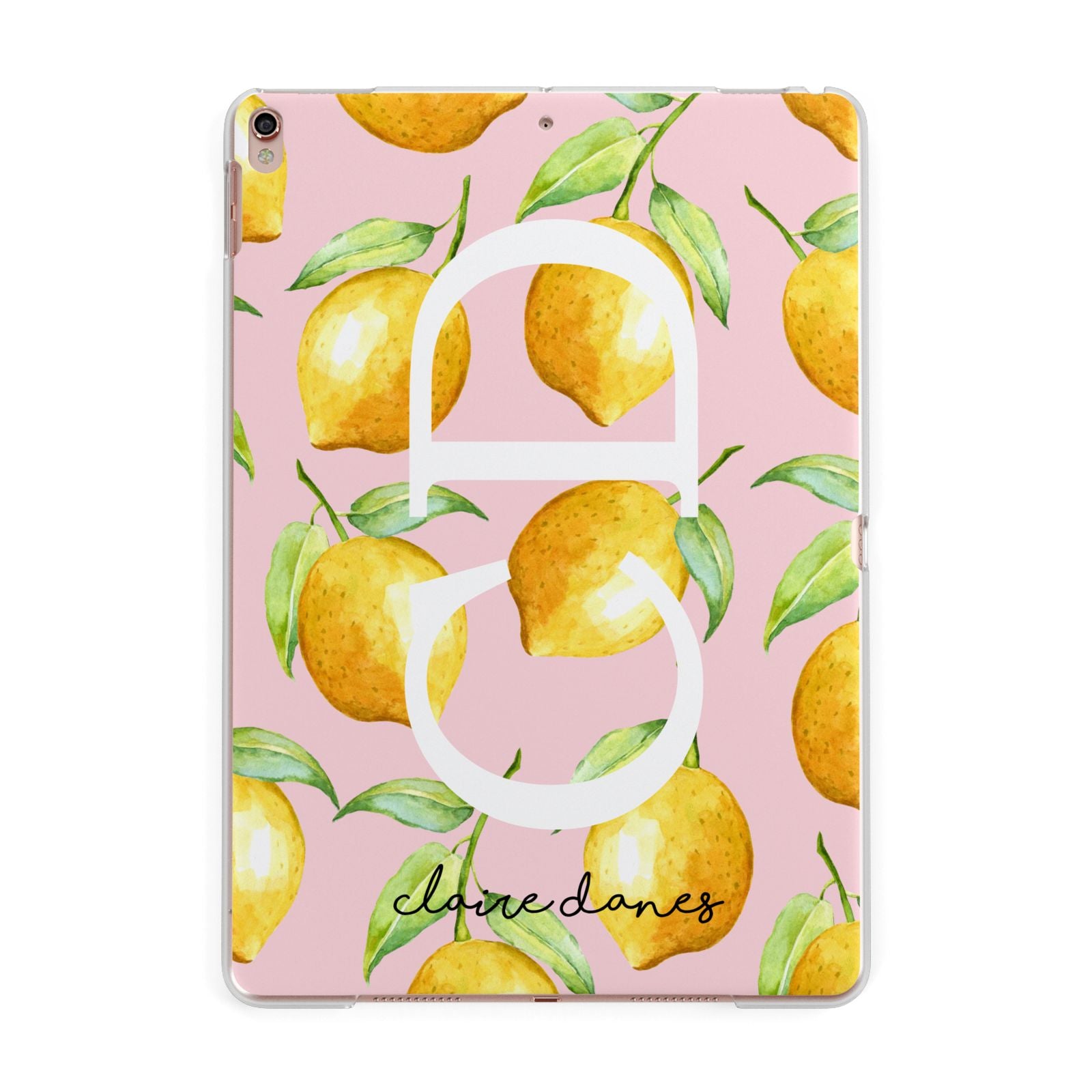 Personalised Lemons Pink Apple iPad Rose Gold Case