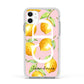 Personalised Lemons Pink Apple iPhone 11 in White with White Impact Case