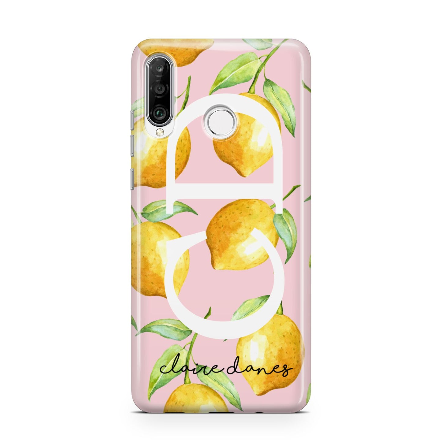 Personalised Lemons Pink Huawei P30 Lite Phone Case