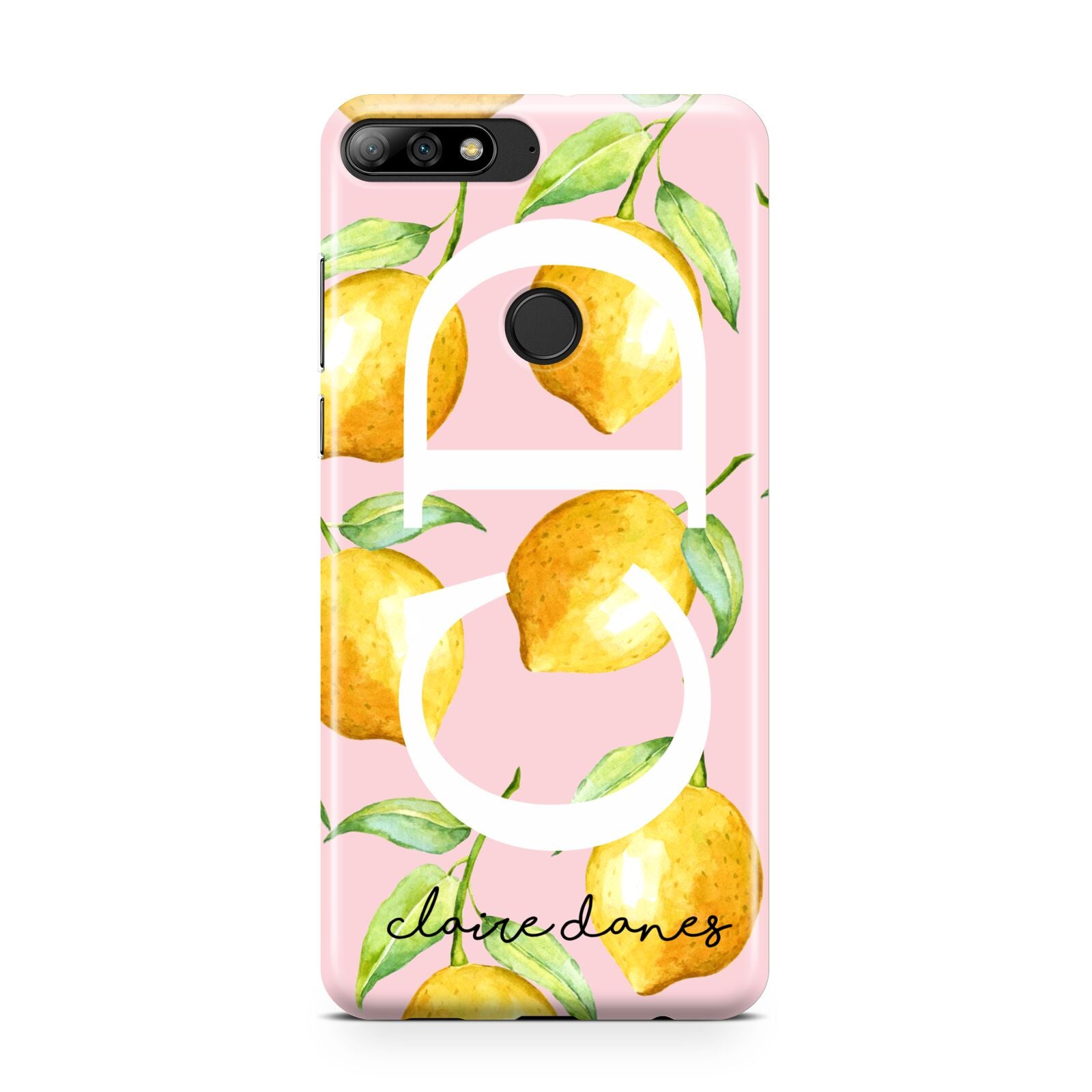 Personalised Lemons Pink Huawei Y7 2018