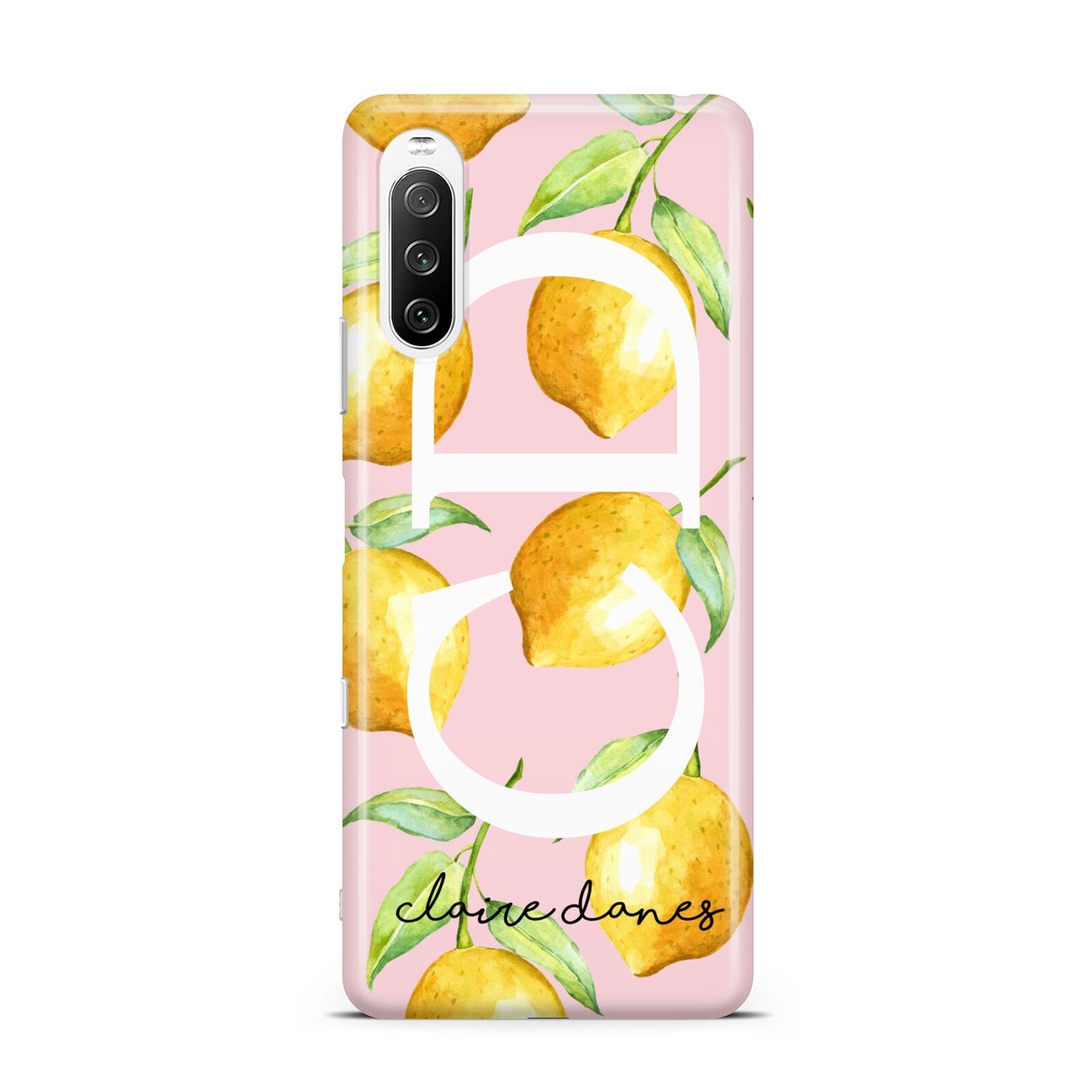 Personalised Lemons Pink Sony Xperia 10 III Case