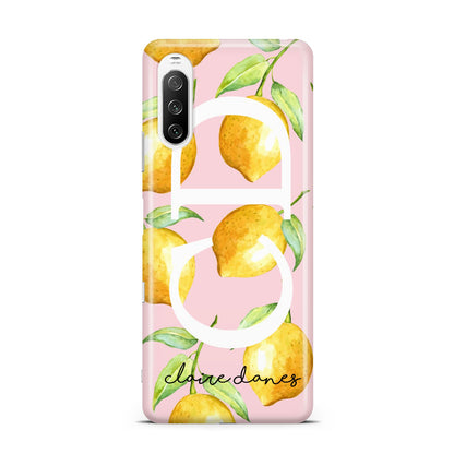 Personalised Lemons Pink Sony Xperia 10 III Case