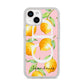 Personalised Lemons Pink iPhone 14 Glitter Tough Case Starlight