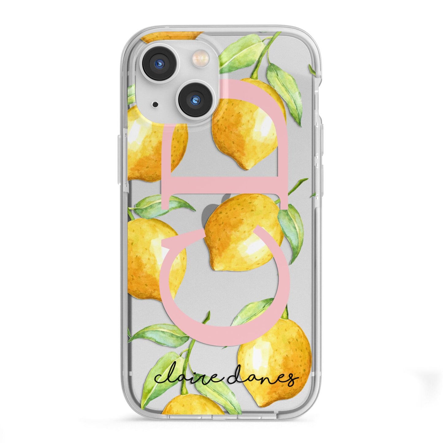 Personalised Lemons iPhone 13 Mini TPU Impact Case with White Edges
