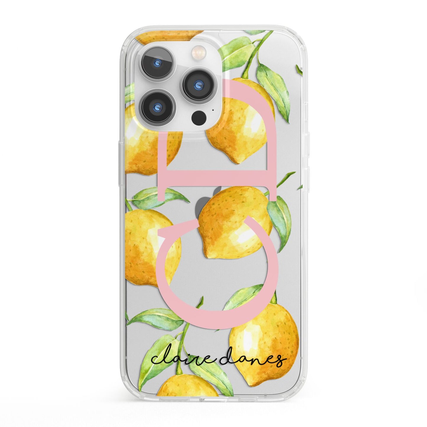 Personalised Lemons iPhone 13 Pro Clear Bumper Case