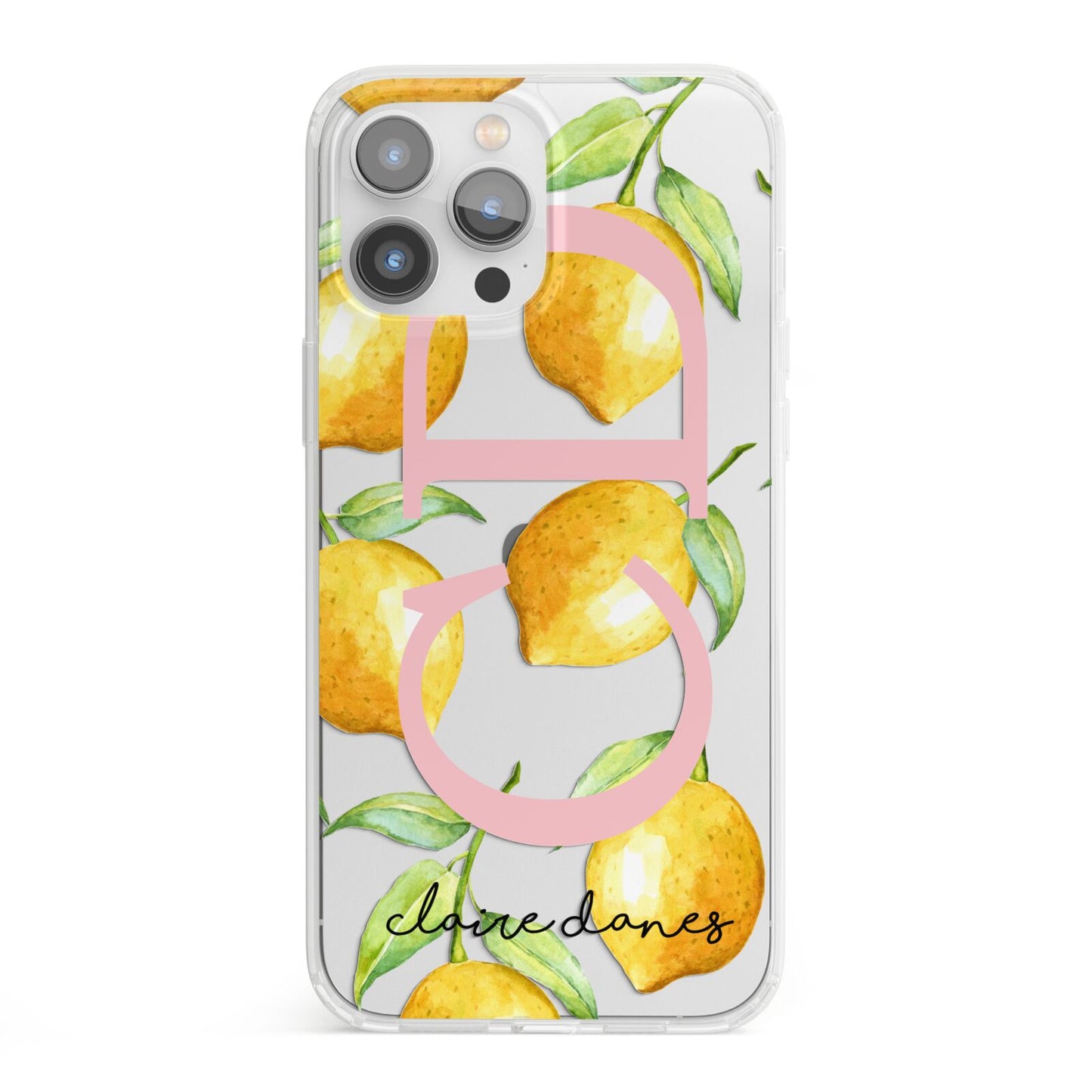 Personalised Lemons iPhone 13 Pro Max Clear Bumper Case