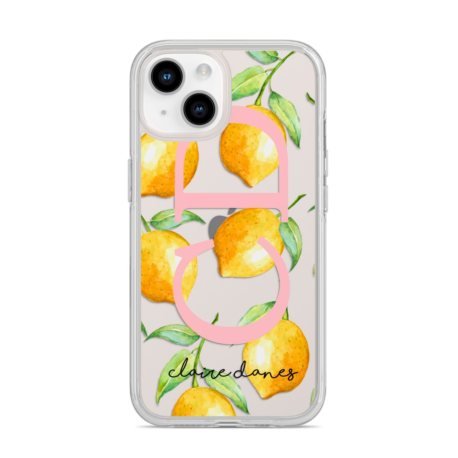 Personalised Lemons iPhone 14 Clear Tough Case Starlight