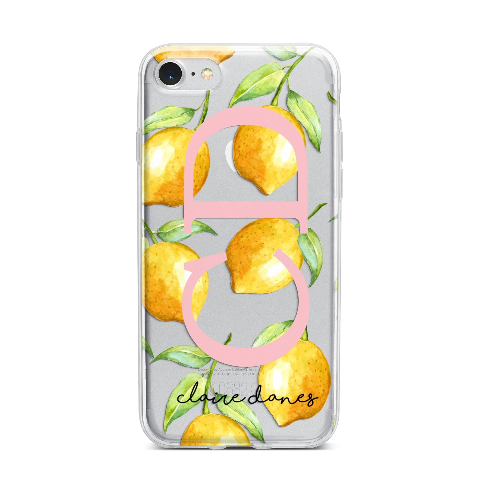 Personalised Lemons iPhone 7 Bumper Case on Silver iPhone